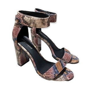Jeffrey Campbell Lindsay Multicolored & Snake Sandals 7